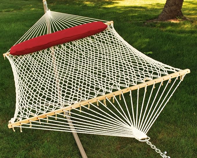 Algoma Net 13' Cotton Rope Hammock w/Pillow
