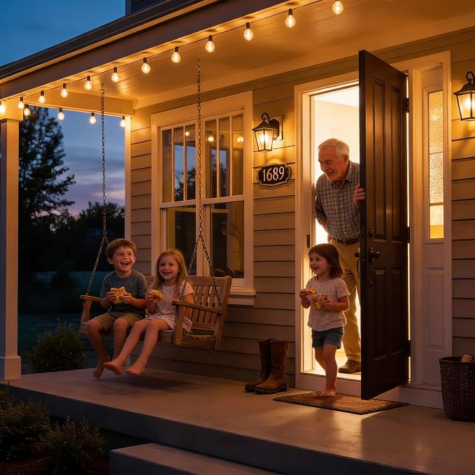 RTTY Outdoor String Lights LED 25 FT, Patio Light Waterproof 13 LED Bulbs | Shatterproof Dimmable Vintage Edison G40 Bulb, Connectable, Hanging lighting For Outside, Balcony, Cafe, Bistro, Warm White