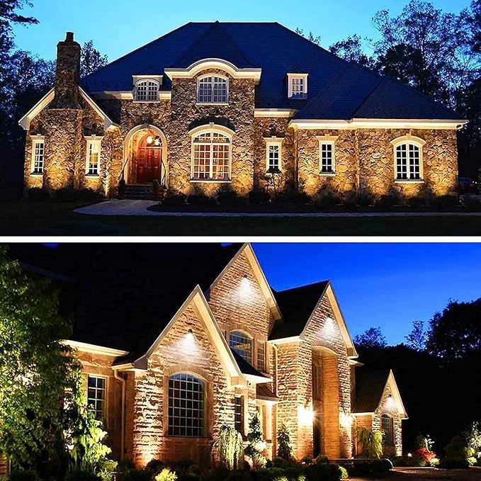 ZUCKEO 10W Low Voltage Landscape Lights LED Landscape Lighting with Connectors, 12V Outdoor Spotlights Yard Garden Pathway Lights, 1000LM Waterproof Warm White Light (14 Pack)