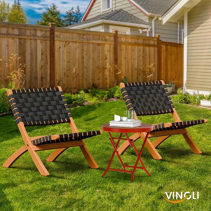 VINGLI Patio Folding Side Table, Small Outdoor Table with Everlasting Floral Pattern and Sturdy X-Shaped Metal Frame Ideal for Indoor & Outdoor Balcony, Porch, Backyard, Deck, Red, 1 Pack