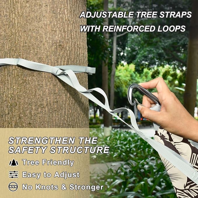 Camping Hammock Outdoor Hammocks for Outside Hawaiian Hibiscus Flowers Beach Trees Portable Lightweight with Pockets Tree Straps Indoor Small