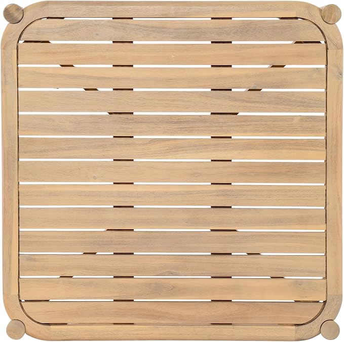 Christopher Knight Home Aladi Outdoor Coffee Table for Patio Furniture Set, Acacia Wood Side Table with Slats Panel Support Tabletop, Square Patio Table for Poolside Balcony Garden, Light Teak