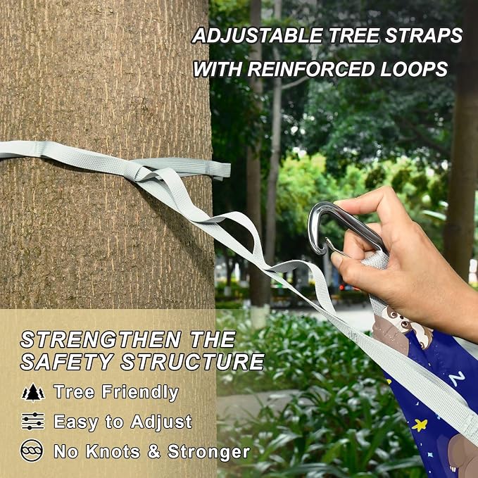 Camping Hammock Outdoor Hammocks for Outside Sloth Star Beach Trees Portable Lightweight with Pockets Tree Straps Indoor