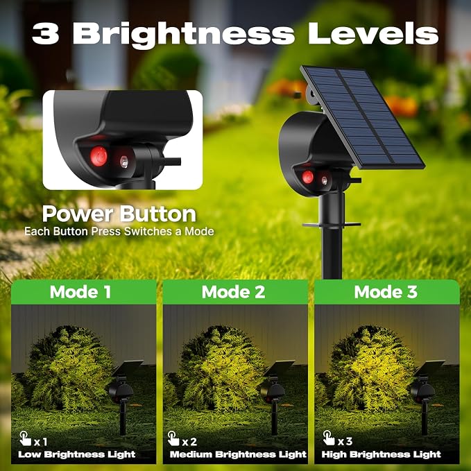 nipify Solar Spot Lights Outdoor Waterproof, Landscape Spotlights | Warm White, 8 Pack/53 LED/3 Modes, Adjustable Solar Panels, Auto On/Off, Uplights Lighting for Outside Tree Yard Flag Garden