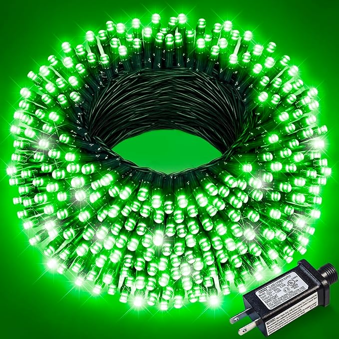 100FT 300 LED Christmas Lights Outdoor, Christmas Tree Lights, Green | Plug in 8 Modes Waterproof Connectable String Lights for Outside House Patio Garden Party Xmas Holiday Decorations