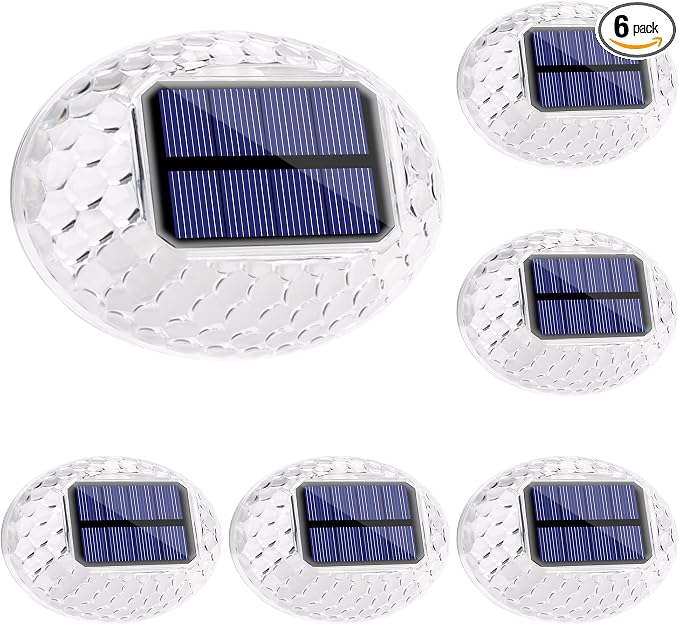 LYHOPE Solar Fence Lights Outdoor, IP65 Waterproof Solar Light for Outside, 6 Pack Deck Light for Backyard Railing Patio Deck Fence Stair Railing Wall Outdoor Decorations(Cool White)