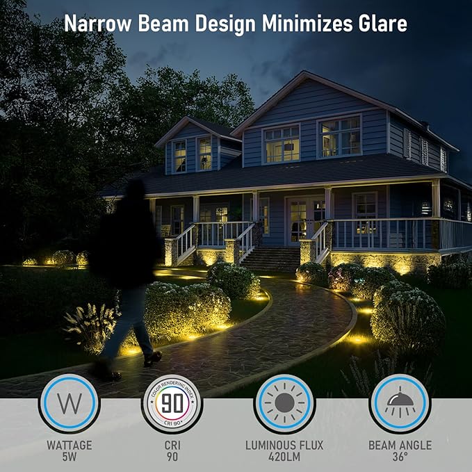 LEONLITE 6-Pack Dia. 4 Inch 5CCT Well Lights Flat Top Oil Rubbed Bronze | 12-24V AC/DC, CRI90, 1800K/2700K/3500K/4000K/5000K, Landscape LED In Ground Outdoor, Low Voltage Garden Landscaping, Aluminum