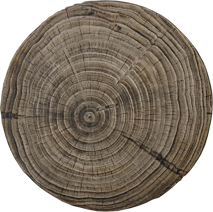 14.6" x 17" Height Faux Woodgrain Accent Table - Antique Gray Concrete Multi-Functional Piece