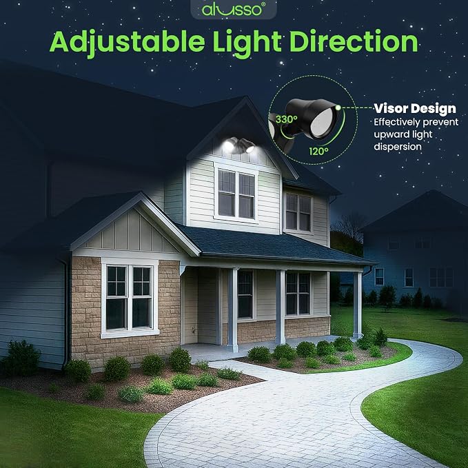 ALUSSO Dusk to Dawn Outdoor Lighting, 25W 2000LM Dusk Till Dawn Outdoor Light 120V, 3000K/4000K/6000K 3CCT IP65 Security Lights ETL Listed Dusk to Dawn Hardwired for House Yard Walkway Black 1 Pack
