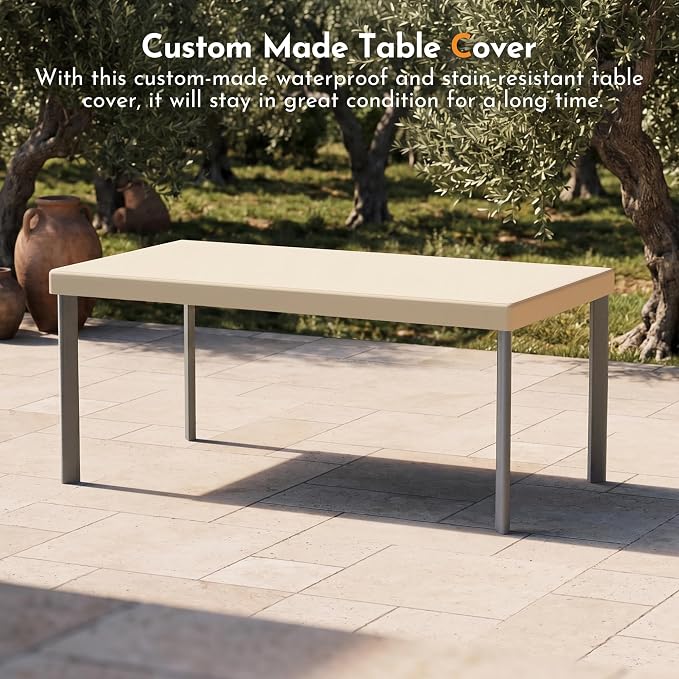 Modern Shade 5 Piece Luxury Outdoor Dining Set, Designer Outdoor Table and Chairs with Fade Resistant Cushions & FSC Teak, Premium Aluminum Patio Table and Chairs Set for Elegant Outdoor Living, Gray