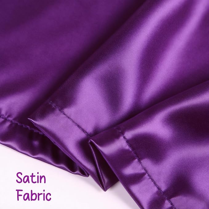 Porch Goose Robe Outfit Set for 23 Inch Goose Statue, Purple Silk Bathrobe with Wig Curlers Coffee Cup Donut Glasses, Elegant Funny Goose Clothes Decor (Purple Silk)