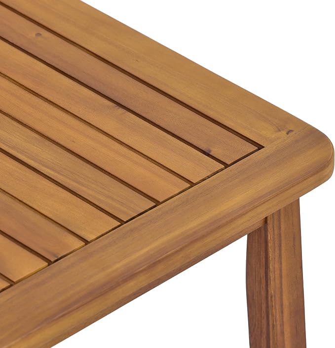 Christopher Knight Home 4 Piece Outdoor Conversation Sofa Set with Coffee Table, Acacia Wood Patio Furniture Set with Cushions, Loveseat 2 Chairs and Table, Teak Finish Outdoor Seating Set