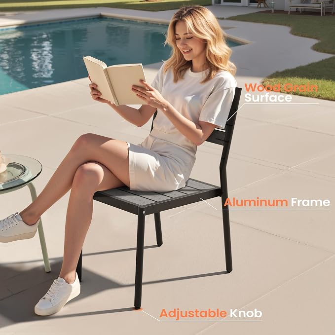 Pellebant 13 Piece Patio Table and Chairs Set for 12, Aluminum Outdoor Dining Set, Stackable Dining Chairs with Armless & 118" Dining Table, Grey