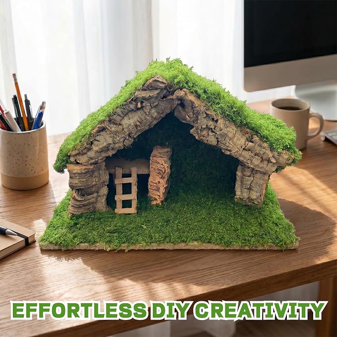 Realistic Miniature Vines - Hanging Moss Scenery for Diorama Supplies & Model Building - Mini Miniature Plants for Rainforest, Dollhouse, Fairy Gardens, Crafts DIY, Tabletop Wargaming (Natural Green)
