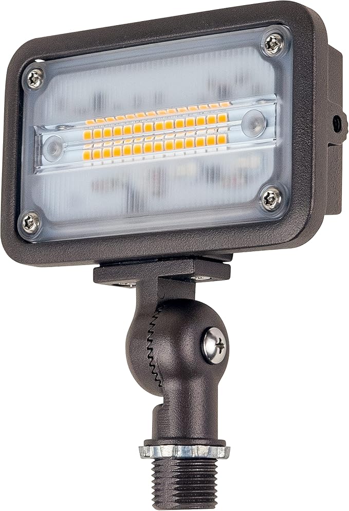 Newhouse Lighting WW15BRZ 16-Watt Outdoor Die-Cast Aluminum LED Wall Wash Flood, Weatherproof Landscape Lighting 1500 Lumens, 3000K Warm White, 120V, 1/2" Knuckle Mount, Bronze