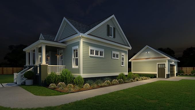 Lithonia Lighting HomeGuard 2-Light LED Outdoor Flood Lights, 3-In-1 CCT | Dark Bronze Dusk to Dawn Outdoor LED Lights, Adjustable Lumens Selectable CCT Round Heads HGX LED 2RH ALO SWW2 120 PE DDB