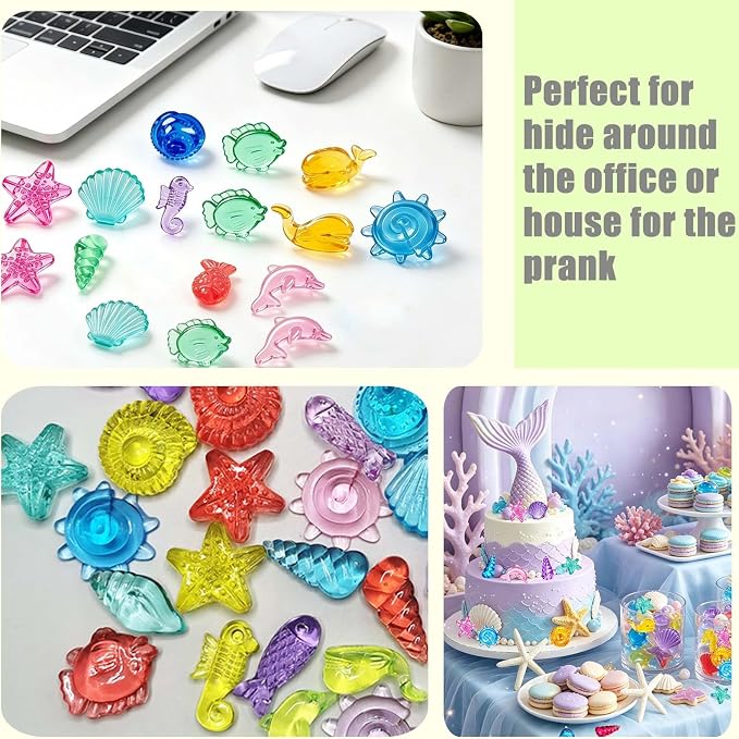450 PCS Seashells Ocean Sensory Bin Filler, Mini Resin Animal Figures | Mini Resin Seashell Figures Diving Gems Vase Fillers for Fish Aquarium Fairy Garden Table Decorations