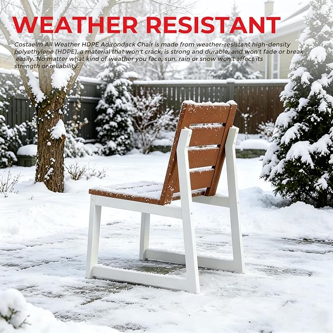 Costaelm Stinson Outdoor Patio HDPE Dining Side Chair, Teak