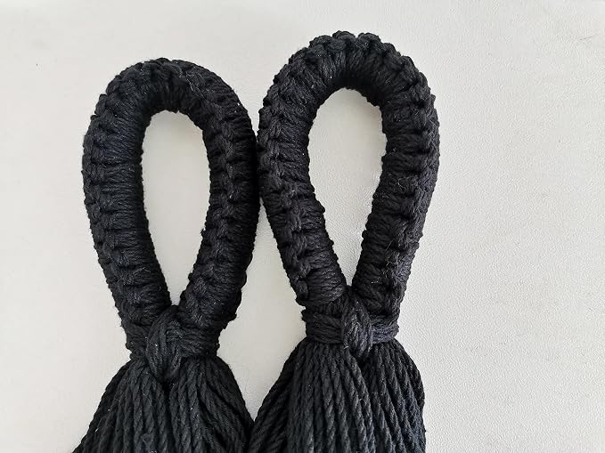 Traditional Mayan Hammock - Hammock Made with Thick Cotton Thread (Black, Large)