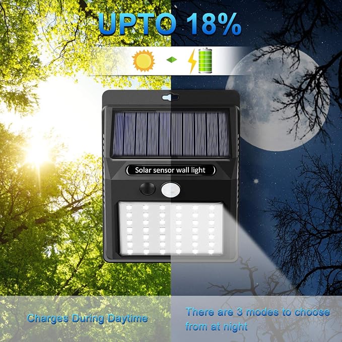 Solar Lights Outdoor [10 Pack /3 Working Mode], Solar Security Lights Solar Motion Sensor Lights Wireless IP 65 Waterproof Outdoor Lights for Garden Fence Patio Garage (42LED)