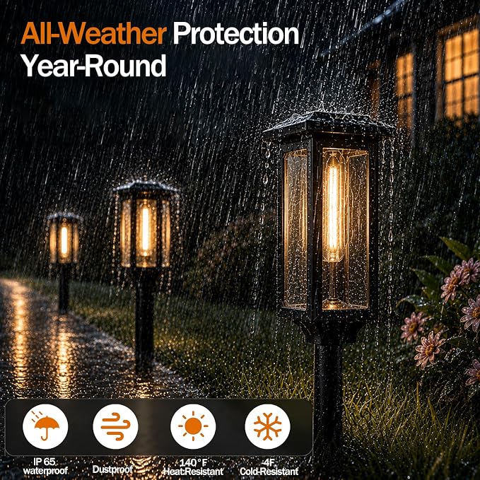 Tenmiro Solar Pathway Lights Outdoor 8 Pack, Bright Solar Garden Lights | IP65 Waterproof Shatterproof, Auto On/Off Landscape Lighting for Yard Lawn Patio Walkway Driveway Decor 3000K