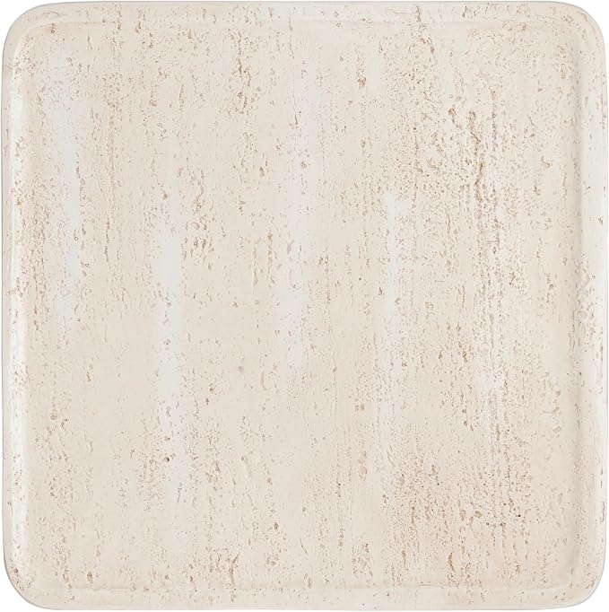 Christopher Knight Home Zax Lightweight MGO Outdoor Side Table, Square Accent Table with Stone-Like Texture, Weather Resistant Small End Table for Indoor/Outdoor Usage, No Assembly, Beige Travertine