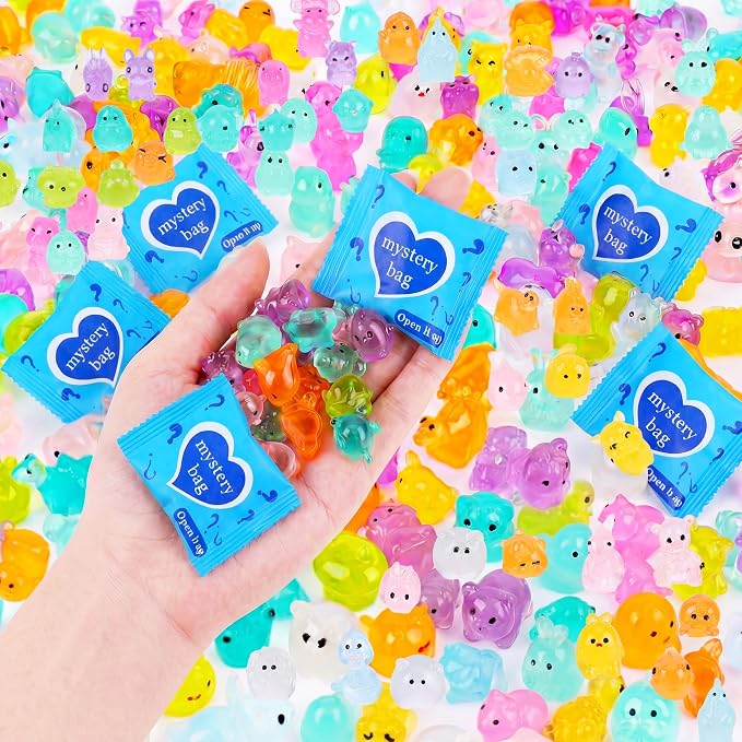 220pcs Mini Resin Animals - Resin Animals Mystery Bags,Individually Wrapped Blind Bags Tiny Animal Figurines for Dollhouse, Fairy Garden, Aquarium, Party Favors & DIY Craft Decor