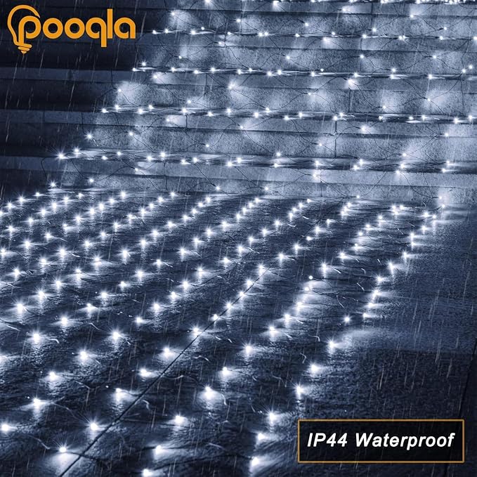 Cool White Net Lights, 28x 5ft Christmas Lights Outdoor Clear Wire | 510 LED Large Net Mesh Lights Plug in, 8 Modes Waterproof Connectable Bushes Lights for Christmas Hedge Yard Decor