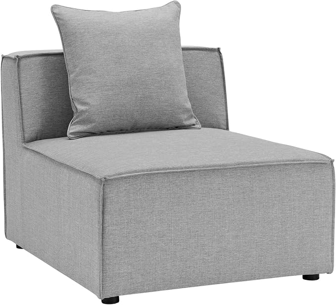 Modway EEI-4379-GRY Saybrook Patio Upholstered 3-Piece Sectional Sofa in Gray