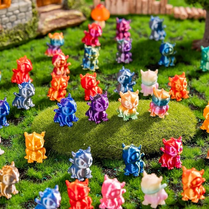 100pcs Mini 3D Printed Animals Tiny Dragon Plastics Figures Miniature Little Small Animals Figurines Bulk for Micro Fairy Garden Landscape Accessories Hide Crafts Decor Aquarium