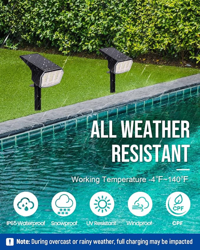 Solar Spot Lights Outdoor Waterproof, Solar Spotlights, 3 Packs, Cool White | 63 LED, 3 Lighting Modes, 120° Adjustable Solar Landscape Lights for Yard, Garden, House, Garage, Pathway