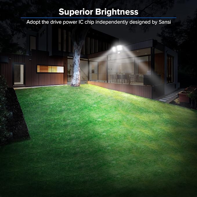 SANSI 36W 3600LM LED Motion Sensor Outdoor Light, IP65 5000K (Black) | 4 Modes Motion Lights for Outside, 350W Equiv LED Flood Lights Outdoor Security Lights for Backyard, Garage, Yard, Porch