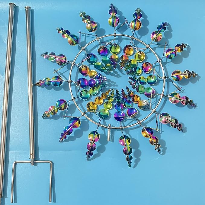 Generic Shirem Magical Metal Windmill, Kinetic Wind Sculptures & Spinners, 3D Wind Spinner, Kinetic Spinner, Enchanting Wind Spinner for Yard and Garden.