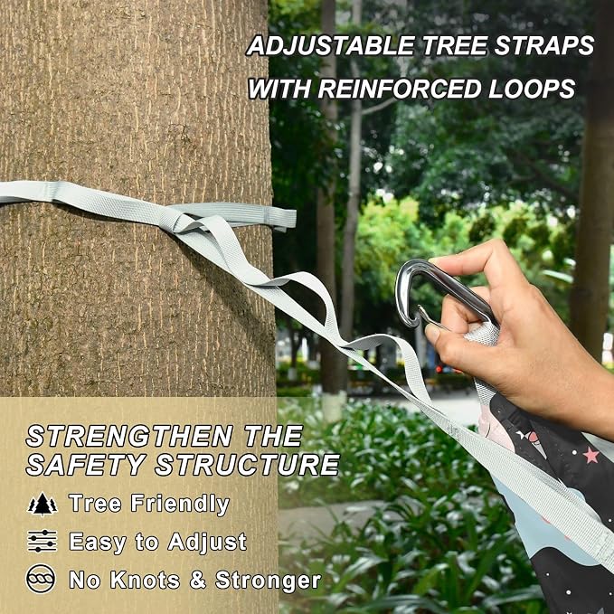 Camping Hammock Outdoor Hammocks for Outside Elephant Balloon Star Beach Trees Portable Lightweight with Pockets Tree Straps Indoor Small