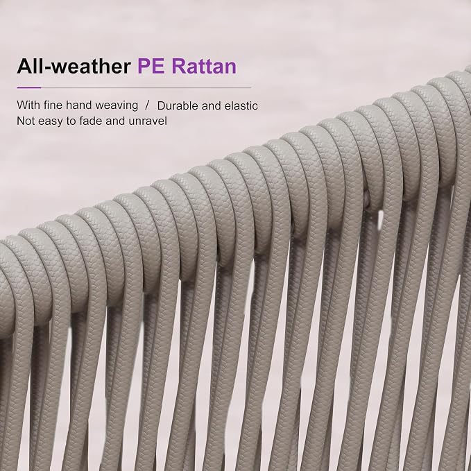 PURPLE LEAF 13 Pieces Outdoor Dining Set Patio Dining Furniture Set Aluminum Rattan Wicker Outdoor Dining Table and Chairs Set for 12 for Lawn Porch Deck Champagne