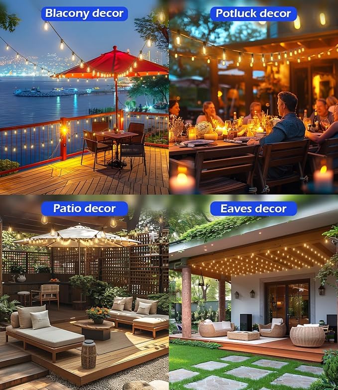 Tenmiro 200FT Outdoor String Lights, Ultra Long LED Patio Lights with Shatterproof High Brightness S11 Edison Bulbs, Outside Hanging Light Waterproof for Backyard Deck Porch Party Decor 2700K