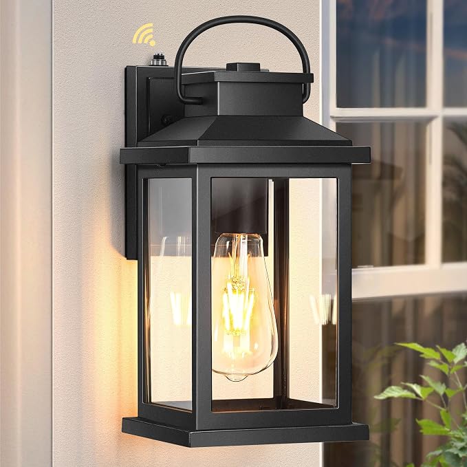 VIANIS Porch Lights, Dusk to Dawn Exterior Wall Sconce Lanterns for House | Upgraded Sensor, Anti-Rust Waterproof Outdoor Garage Lights, Modern outdoor wall lights, outdoor lights for house, E26 Socket