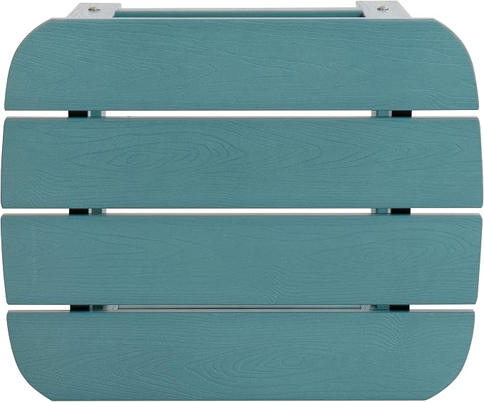 BizChair Charlestown Tiered Commercial Poly Resin Adirondack Side Table - Sea Foam - All-Weather - Indoor/Outdoor