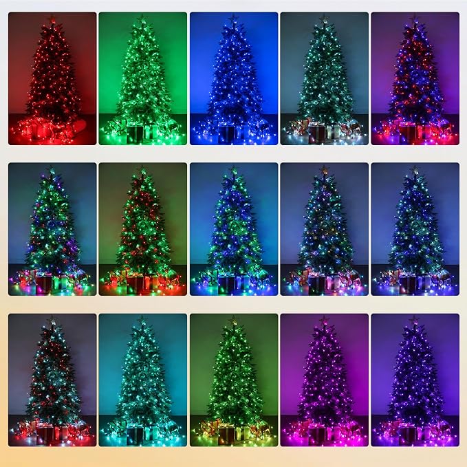 Joomer Christmas String Lights - 100FT 300LED Plug-in RGB String Lights | with Remote, Waterproof Outdoor Indoor with Timer Memory Function for Tree, Yard, Christmas Decor (Non-Connectable)