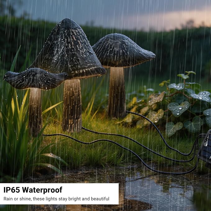 Solar Lights Outdoor Decor, Solar Metal Mushroom Yard Decorations Outdoor | IP65 Waterproof Garden Decor, Gifts for Women Mom, for Yard Patio Lawn Pathway Landscape