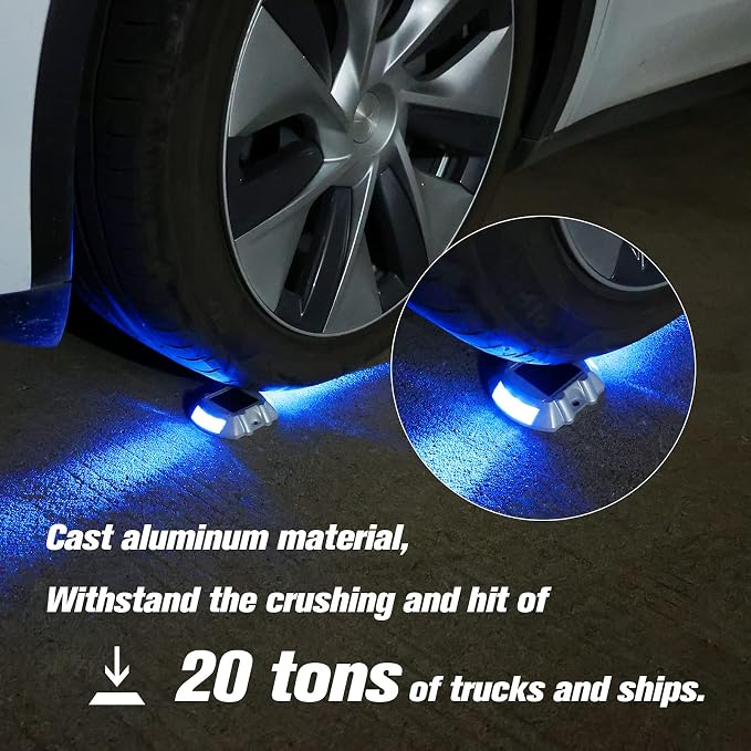 VOLISUN Solar Deck Driveway Dock Lights,Solar Pathway Lights,Blue 16 Pack | Solar Powered LED, IP68 Waterproof Led Outdoor Warning Step Marine Lights for Sidewalk Garden Yard