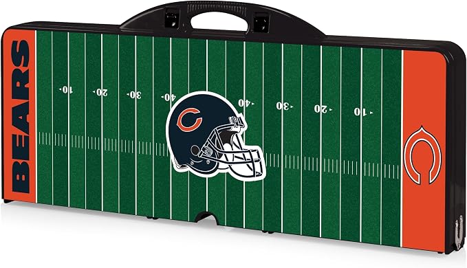 PICNIC TIME NFL Picnic Table Portable Folding Table with Seats and Umbrella
