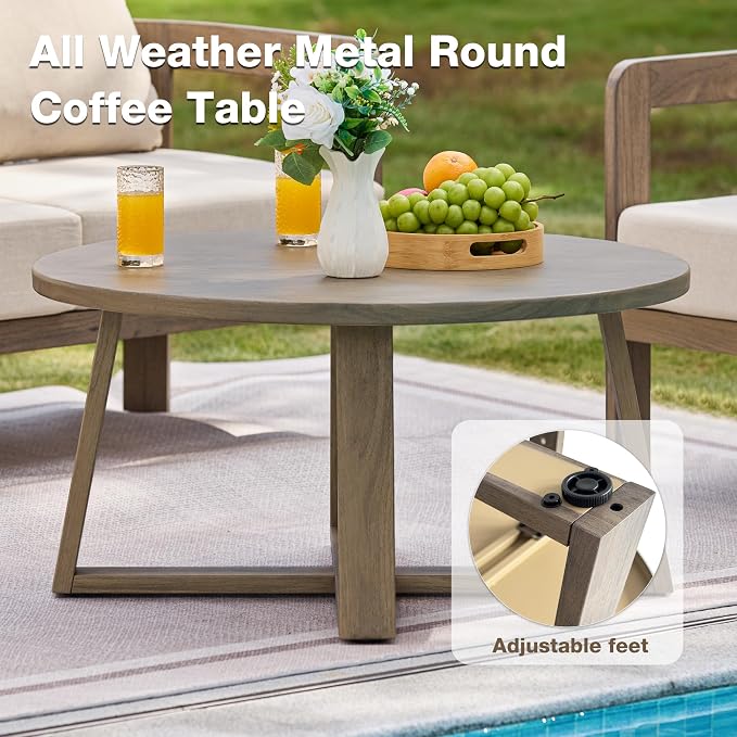 Patio Furniture Set, 4 Pieces Outdoor Furniture Patio Conversation Set with Washable Thick Cushions, Outdoor Couch Patio Sofa Set for Balcony, Porch, Backyard, Beige