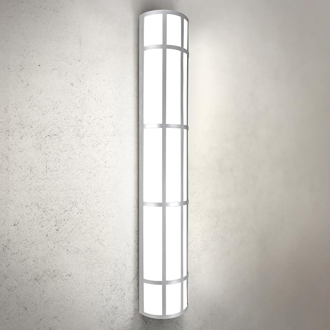 ASD 36 Inch LED Outdoor Wall Light - 30W 120-277V Brushed Nickel Modern Wall Sconces - 3000K 4000K 5000K Dimmable Patio & Porch Decor Outside Lights for House - ETL