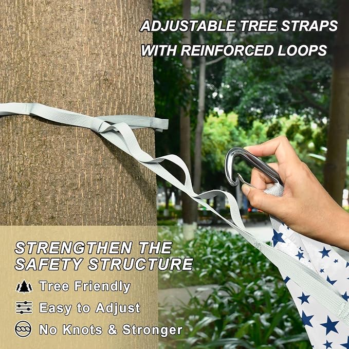 Camping Hammock Outdoor Hammocks for Outside The Statue of Liberty 1 Beach Trees Portable Lightweight with Pockets Tree Straps Indoor Small