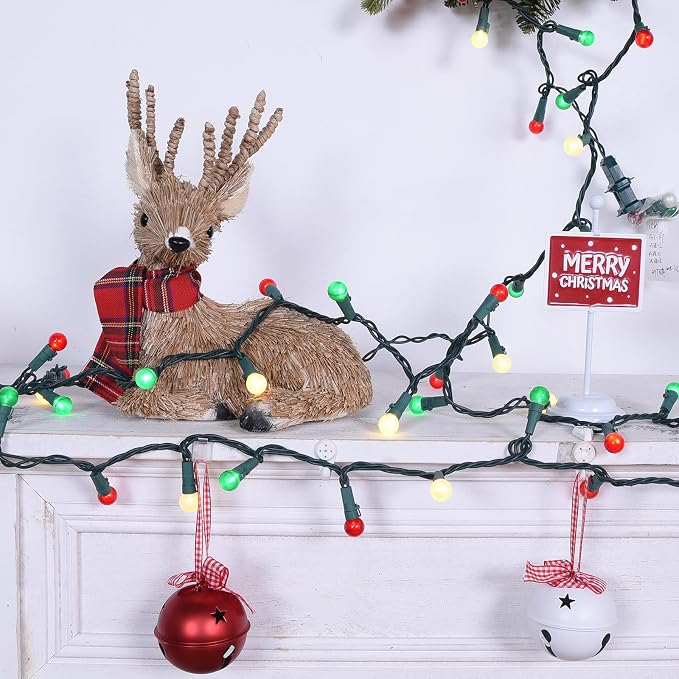 Fairy Globe String Lights - 70 LED, 19FT, Multicolor - UL Certified for Indoor/Outdoor Use - Christmas, Bedroom, Party, Tree, Holiday Decor