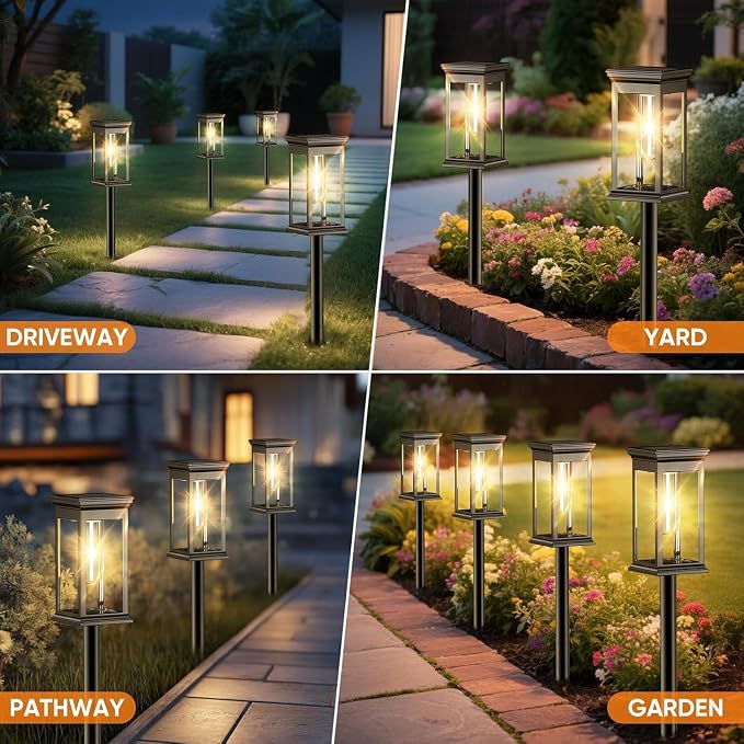 Solar Pathway Lights Outdoor Waterproof – 12 Pack Bright Solar Powered Garden Lights with Auto On/Off, IP65 LED Landscape Lighting for Walkway Patio Lawn Yard Decor