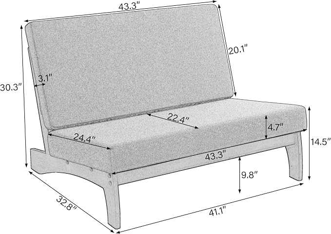2 Pieces Patio Furniture Sets, All-Weather Outdoor Wood Bistro Set Patio Conversation Side Table Chiars and Patio Loveseat for Balcony, Backyard