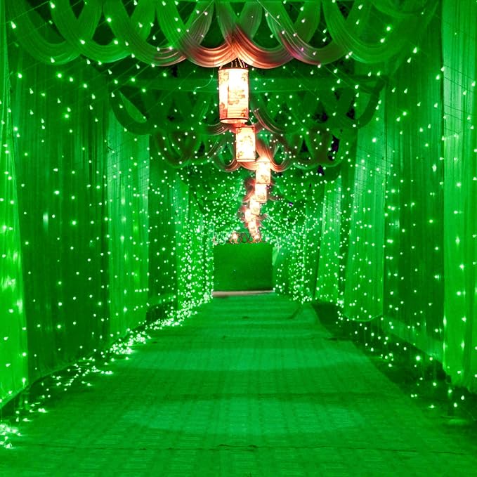 Pooqla Green Net Lights, 21x 5ft Halloween Bush Lights Outdoor Green Wire | 360 LED Large Net Mesh Lights Plug in, 8 Modes Waterproof Connectable Bushes Lights for Christmas Hedge Yard Decor
