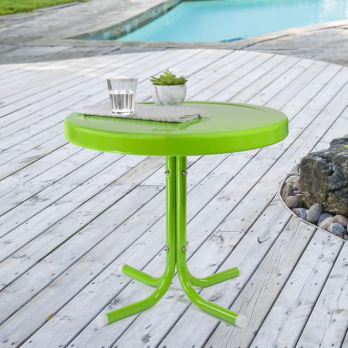 Northlight Outdoor Retro Tulip Side Table, 22", Lime Green